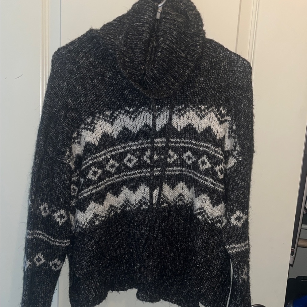 Forever 21 Black and White Cowl Neck Sweater